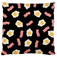 Bacon And Egg Pop Art Pattern Large Cushion Case (one Side) by Valentinaart