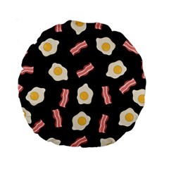 Bacon And Egg Pop Art Pattern Standard 15  Premium Round Cushions by Valentinaart