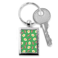 Bacon And Egg Pop Art Pattern Key Chains (rectangle)  by Valentinaart