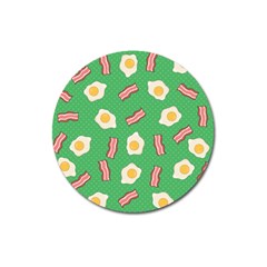 Bacon And Egg Pop Art Pattern Magnet 3  (round) by Valentinaart