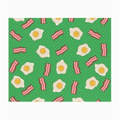 Bacon And Egg Pop Art Pattern Small Glasses Cloth by Valentinaart