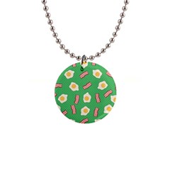 Bacon And Egg Pop Art Pattern 1  Button Necklace