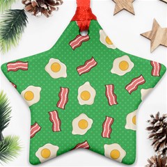 Bacon And Egg Pop Art Pattern Star Ornament (two Sides) by Valentinaart