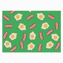 Bacon And Egg Pop Art Pattern Large Glasses Cloth (2-side) by Valentinaart