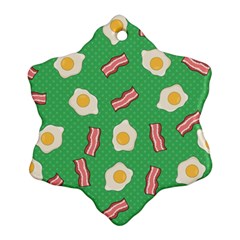 Bacon And Egg Pop Art Pattern Ornament (snowflake) by Valentinaart