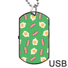 Bacon And Egg Pop Art Pattern Dog Tag Usb Flash (two Sides) by Valentinaart