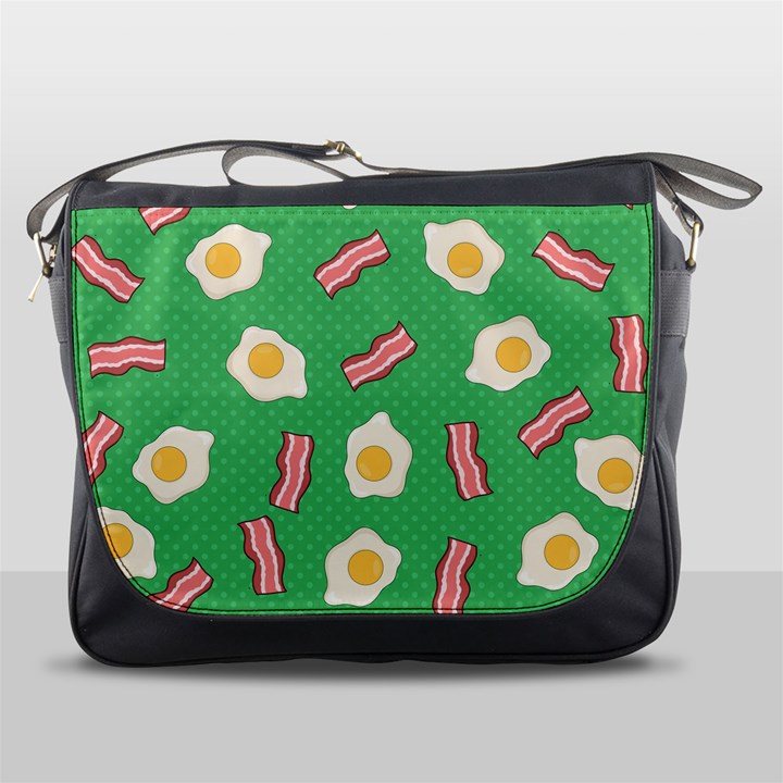 Bacon and Egg Pop Art Pattern Messenger Bag