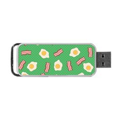 Bacon And Egg Pop Art Pattern Portable Usb Flash (two Sides) by Valentinaart