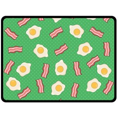 Bacon And Egg Pop Art Pattern Double Sided Fleece Blanket (large)  by Valentinaart