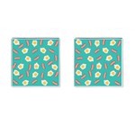 Bacon and Egg Pop Art Pattern Cufflinks (Square) Front(Pair)