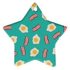 Bacon And Egg Pop Art Pattern Star Ornament (two Sides) by Valentinaart