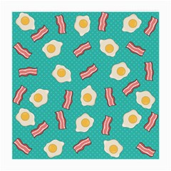 Bacon And Egg Pop Art Pattern Medium Glasses Cloth (2-side) by Valentinaart