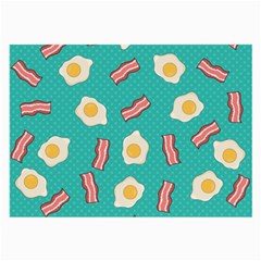 Bacon And Egg Pop Art Pattern Large Glasses Cloth by Valentinaart