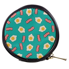 Bacon And Egg Pop Art Pattern Mini Makeup Bag by Valentinaart