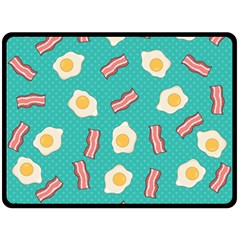 Bacon And Egg Pop Art Pattern Double Sided Fleece Blanket (large)  by Valentinaart