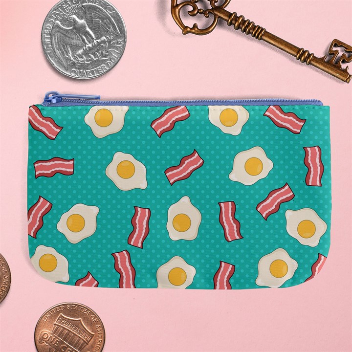 Bacon and Egg Pop Art Pattern Large Coin Purse