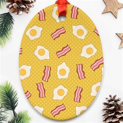 Bacon And Egg Pop Art Pattern Ornament (oval) by Valentinaart