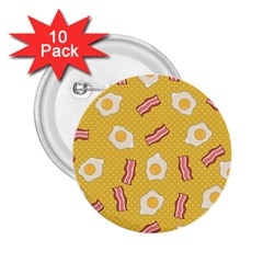 Bacon And Egg Pop Art Pattern 2 25  Buttons (10 Pack)  by Valentinaart