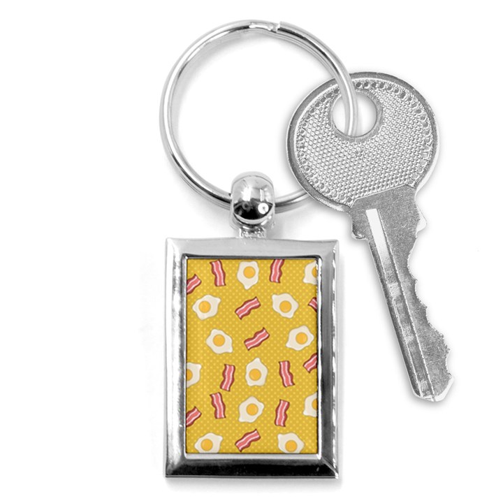 Bacon and Egg Pop Art Pattern Key Chains (Rectangle) 