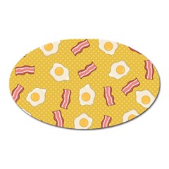 Bacon And Egg Pop Art Pattern Oval Magnet by Valentinaart