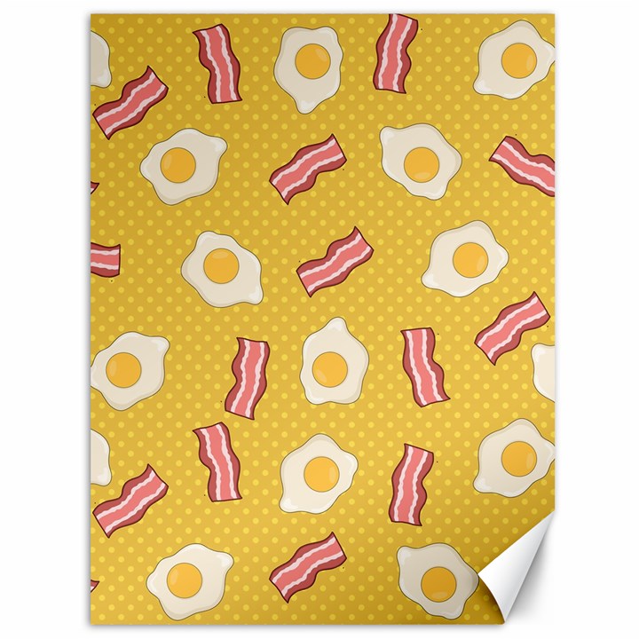 Bacon and Egg Pop Art Pattern Canvas 36  x 48 