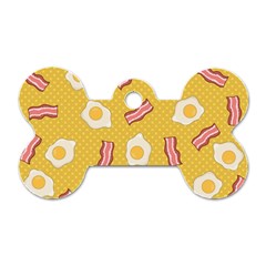 Bacon And Egg Pop Art Pattern Dog Tag Bone (two Sides)