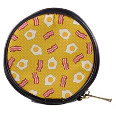 Bacon And Egg Pop Art Pattern Mini Makeup Bag by Valentinaart