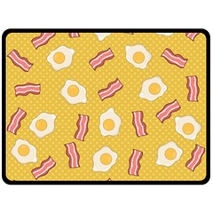 Bacon And Egg Pop Art Pattern Fleece Blanket (large)  by Valentinaart