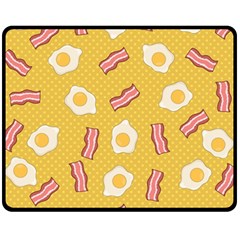 Bacon And Egg Pop Art Pattern Fleece Blanket (medium)  by Valentinaart