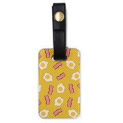 Bacon And Egg Pop Art Pattern Luggage Tags (one Side)  by Valentinaart