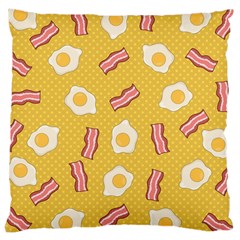 Bacon And Egg Pop Art Pattern Large Cushion Case (two Sides) by Valentinaart