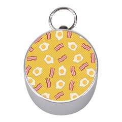 Bacon And Egg Pop Art Pattern Mini Silver Compasses by Valentinaart