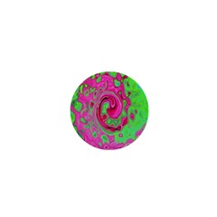 Groovy Abstract Green And Red Lava Liquid Swirl 1  Mini Buttons by myrubiogarden