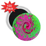 Groovy Abstract Green And Red Lava Liquid Swirl 2.25  Magnets (100 pack)  Front