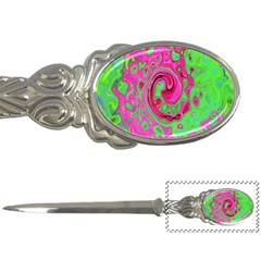 Groovy Abstract Green And Red Lava Liquid Swirl Letter Opener by myrubiogarden