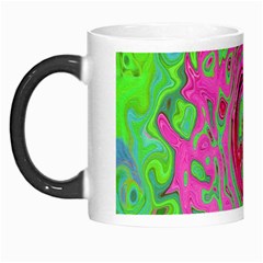 Groovy Abstract Green And Red Lava Liquid Swirl Morph Mugs by myrubiogarden