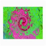 Groovy Abstract Green And Red Lava Liquid Swirl Small Glasses Cloth Front