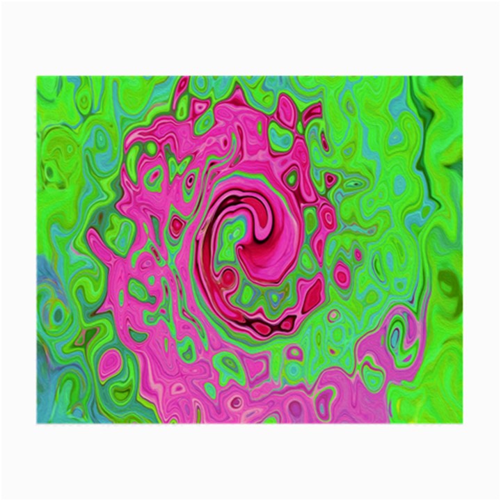 Groovy Abstract Green And Red Lava Liquid Swirl Small Glasses Cloth