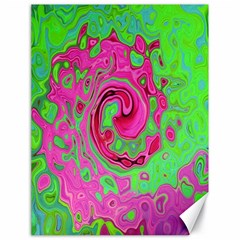 Groovy Abstract Green And Red Lava Liquid Swirl Canvas 18  X 24  by myrubiogarden