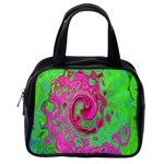 Groovy Abstract Green And Red Lava Liquid Swirl Classic Handbag (Two Sides) Back