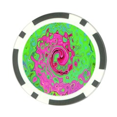 Groovy Abstract Green And Red Lava Liquid Swirl Poker Chip Card Guard (10 Pack) by myrubiogarden