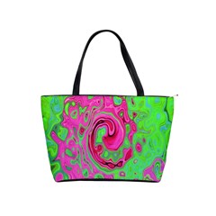 Groovy Abstract Green And Red Lava Liquid Swirl Classic Shoulder Handbag by myrubiogarden