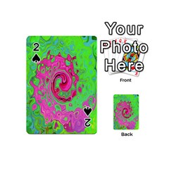 Groovy Abstract Green And Red Lava Liquid Swirl Playing Cards 54 (mini)