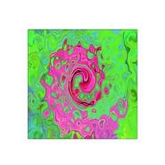 Groovy Abstract Green And Red Lava Liquid Swirl Satin Bandana Scarf by myrubiogarden