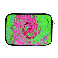 Groovy Abstract Green And Red Lava Liquid Swirl Apple Macbook Pro 17  Zipper Case by myrubiogarden