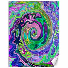 Groovy Abstract Aqua And Navy Lava Liquid Swirl Canvas 18  X 24  by myrubiogarden