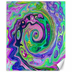 Groovy Abstract Aqua And Navy Lava Liquid Swirl Canvas 20  X 24  by myrubiogarden