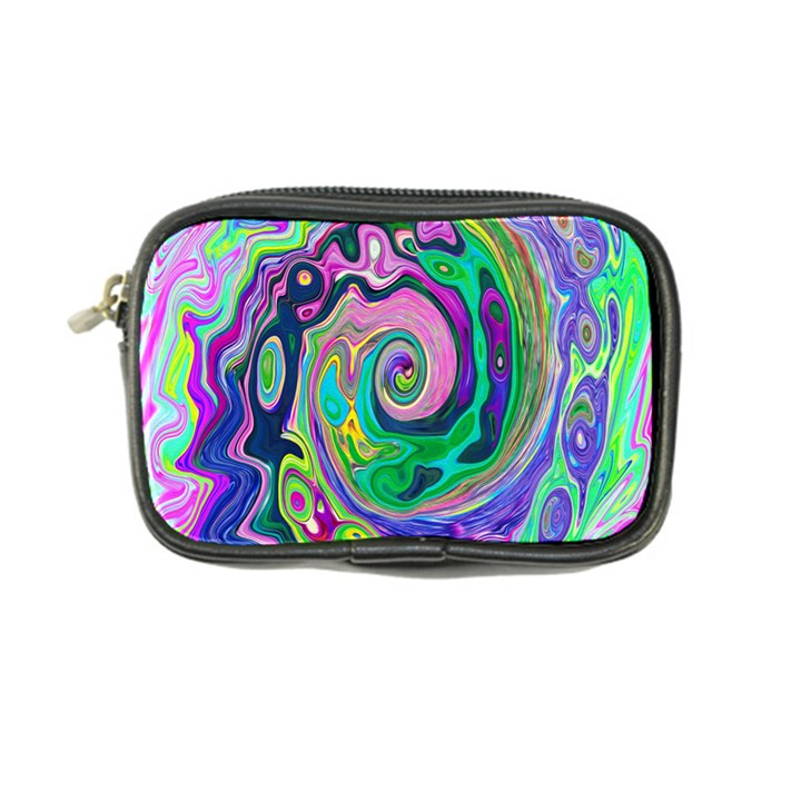 Groovy Abstract Aqua And Navy Lava Liquid Swirl Coin Purse