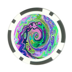 Groovy Abstract Aqua And Navy Lava Liquid Swirl Poker Chip Card Guard (10 Pack) by myrubiogarden