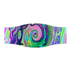 Groovy Abstract Aqua And Navy Lava Liquid Swirl Stretchable Headband by myrubiogarden